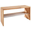 SCHUHREGAL Wildeiche massiv Eichefarben  - Eichefarben, Natur, Holz/Metall (81/40/30cm) - Linea Natura
