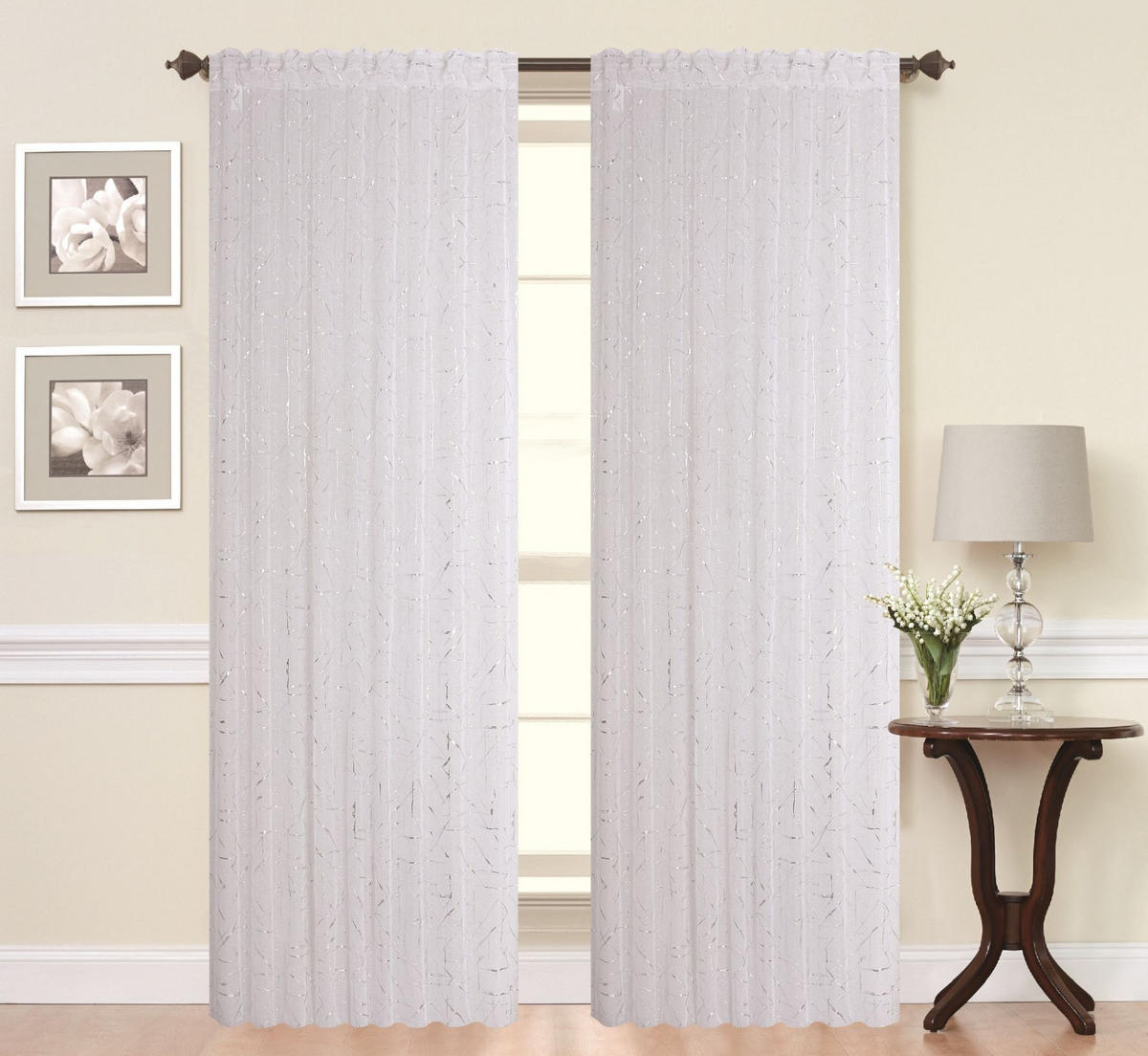 KOMBIVORHANG halbtransparent  - Weiss, Basics, Textil (140/245cm)