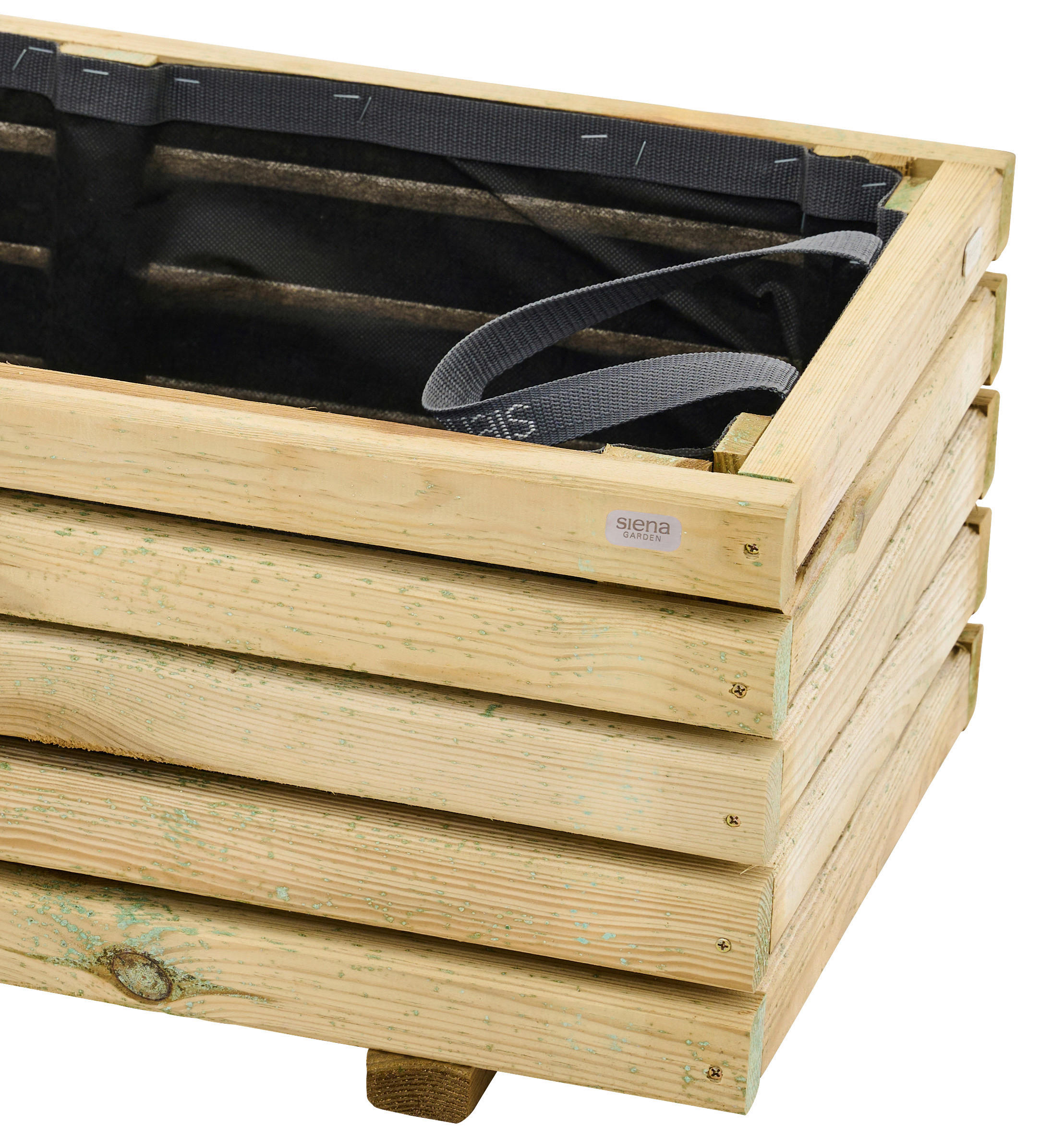 BLUMENKASTEN - Schwarz/Kieferfarben, Basics, Holz/Textil (80/28/40cm) - Siena Garden