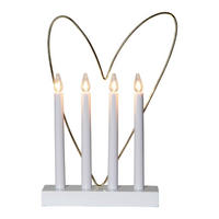 LED-KERZE  - Messingfarben/Weiß, Basics, Holz/Kunststoff (25/7,5/37cm) - Eglo