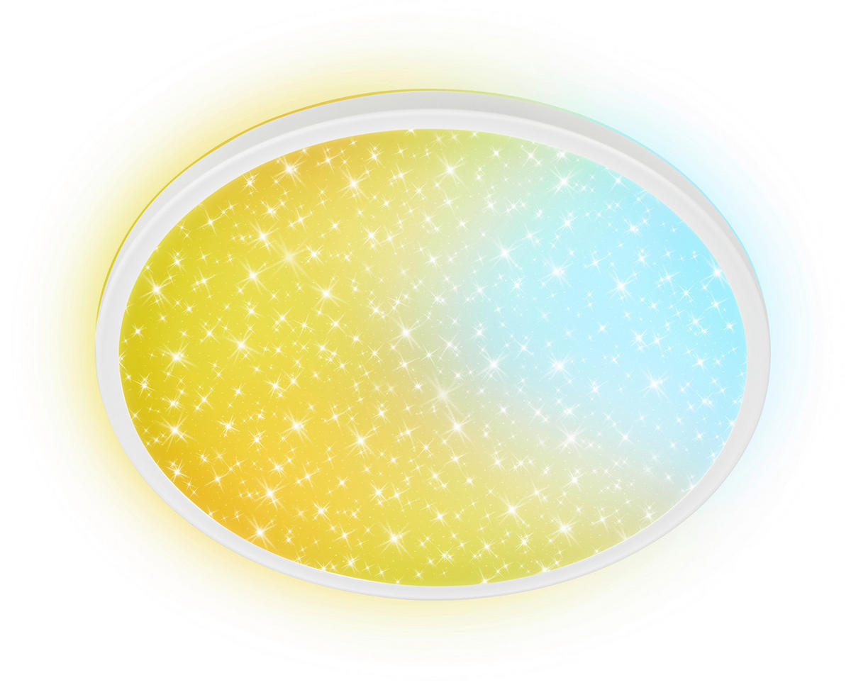 LED-DECKENLEUCHTE Aura Glow 37,5/4,5 cm   - Weiß, KONVENTIONELL, Kunststoff (37,5/4,5cm) - Briloner