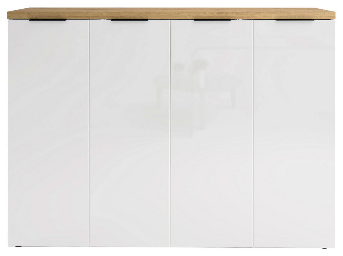 ORMAR ZA OBUĆU  bijela, boje hrasta  drvni materijal     - bijela/boje hrasta, Design, drvni materijal/metal (160,4/115/34cm) - Xora