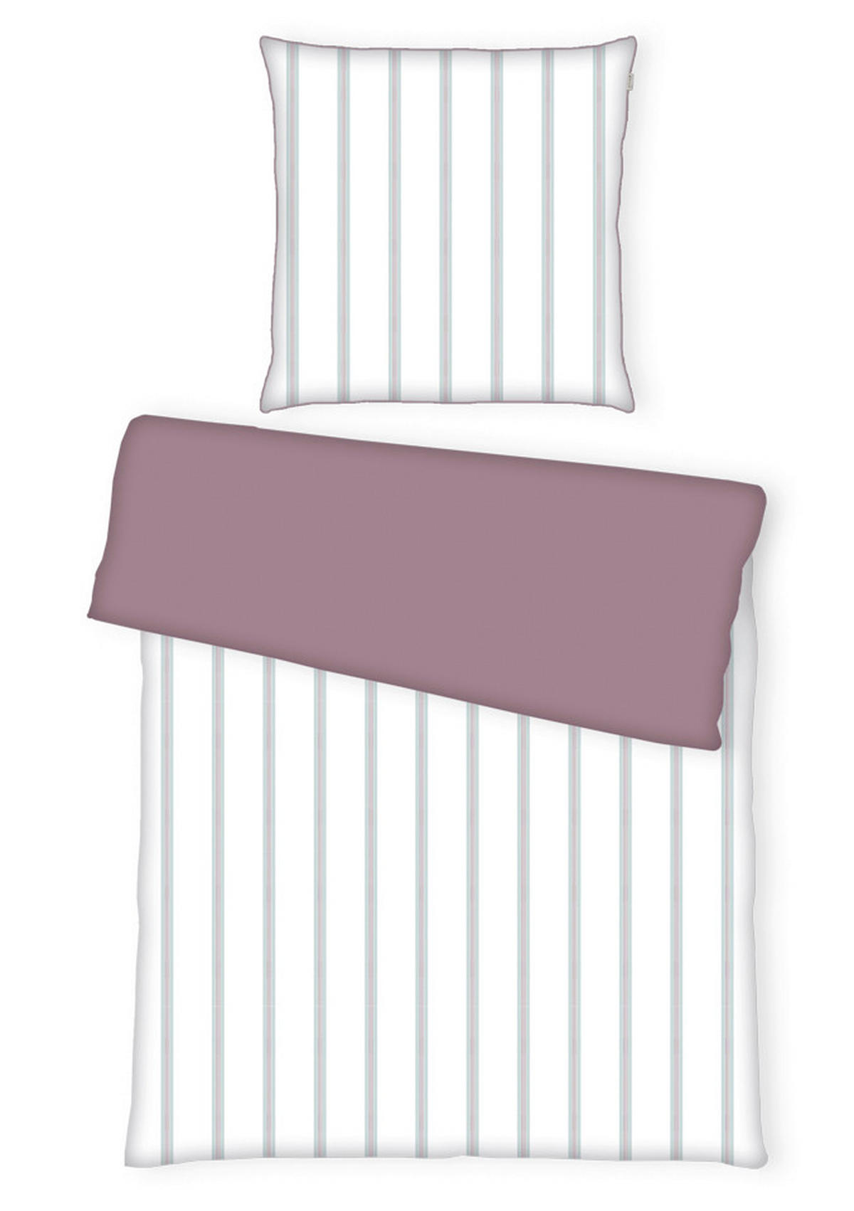 WENDEBETTWÄSCHE Satin 135/200 cm  - Salbeigrün/Mauve, Basics, Textil (135/200cm) - Tom Tailor