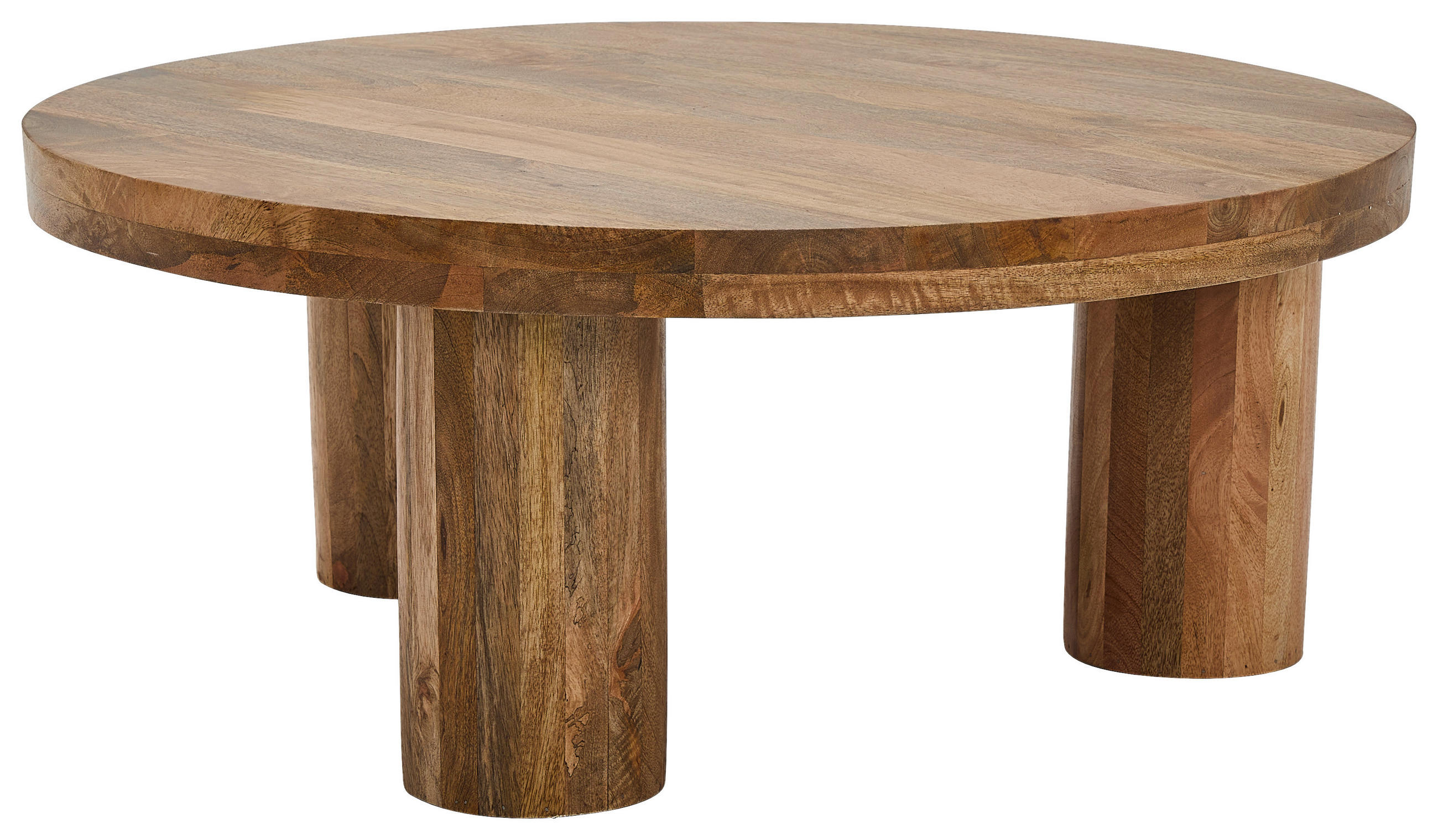 COUCHTISCH Mangoholz vollmassiv rund Naturfarben  - Naturfarben, Design, Holz (85/35/85cm) - Livetastic