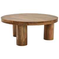 COUCHTISCH Mangoholz vollmassiv rund Naturfarben  - Naturfarben, Design, Holz (85/35/85cm) - Livetastic