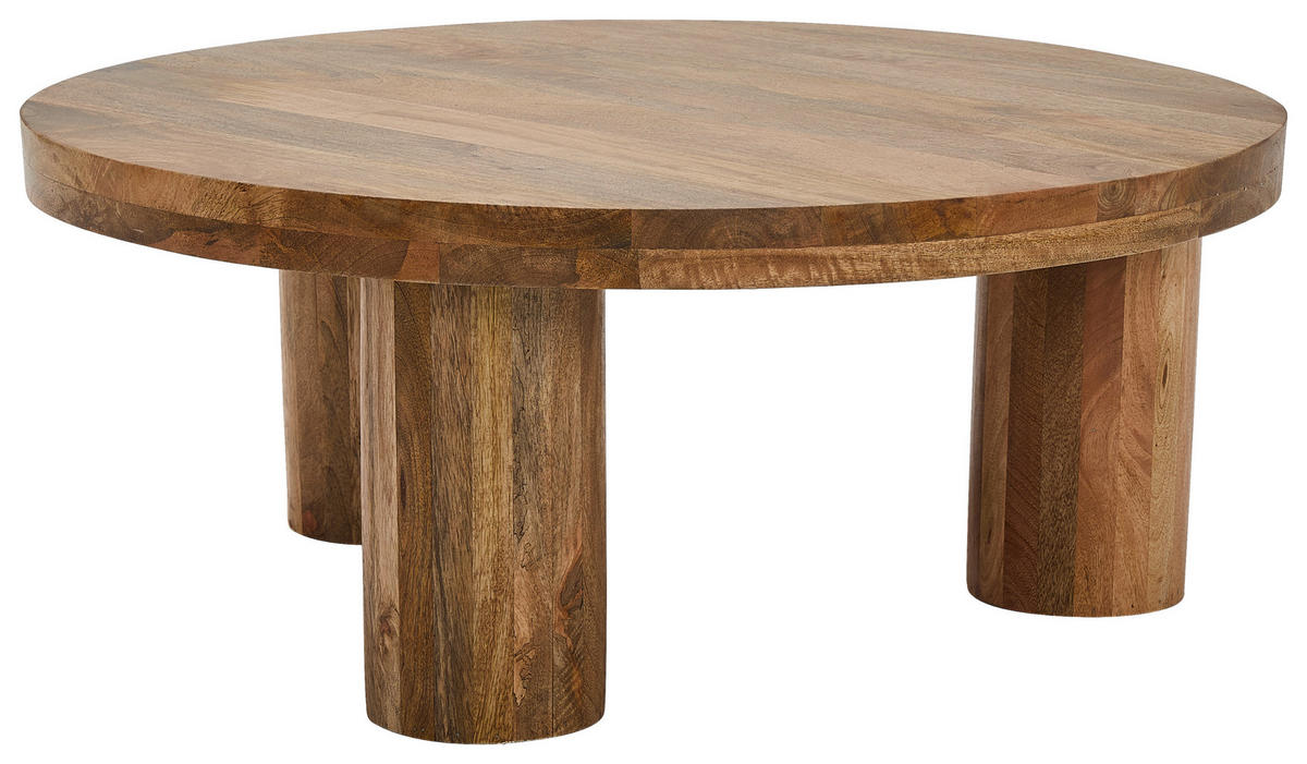 COUCHTISCH Mangoholz vollmassiv rund Naturfarben  - Naturfarben, Design, Holz (85/35/85cm) - Livetastic