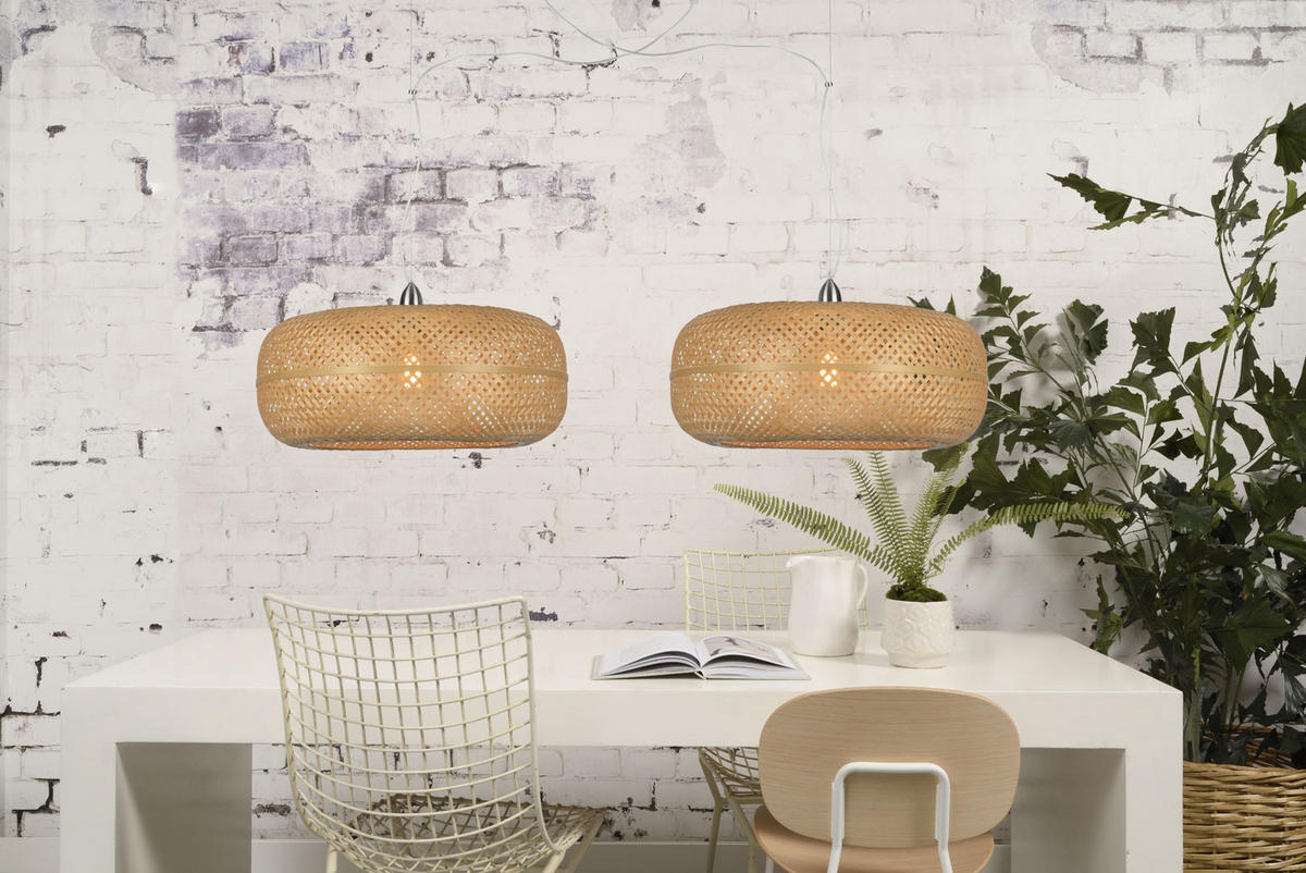 HÄNGELEUCHTE GOOD&MOJO 63/378 cm   - Chromfarben/Braun, Design, Naturmaterialien/Kunststoff (63/378cm) - Good & Mojo