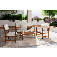 LOUNGEGARNITUR   80/50/33 cm Akazie vollmassiv  - Taupe/Naturfarben, MODERN, Holz/Wellpappe (80/50/33cm) - Ambia Garden