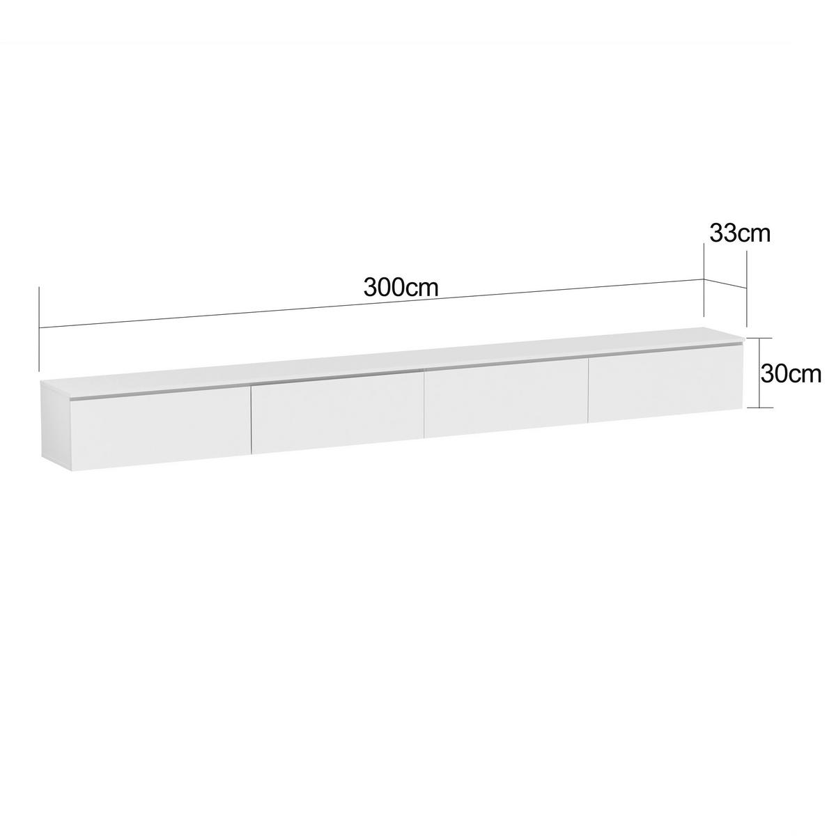 LOWBOARD  300/30/33 cm  - Weiß, Trend, Holzwerkstoff (300/30/33cm) - Xora