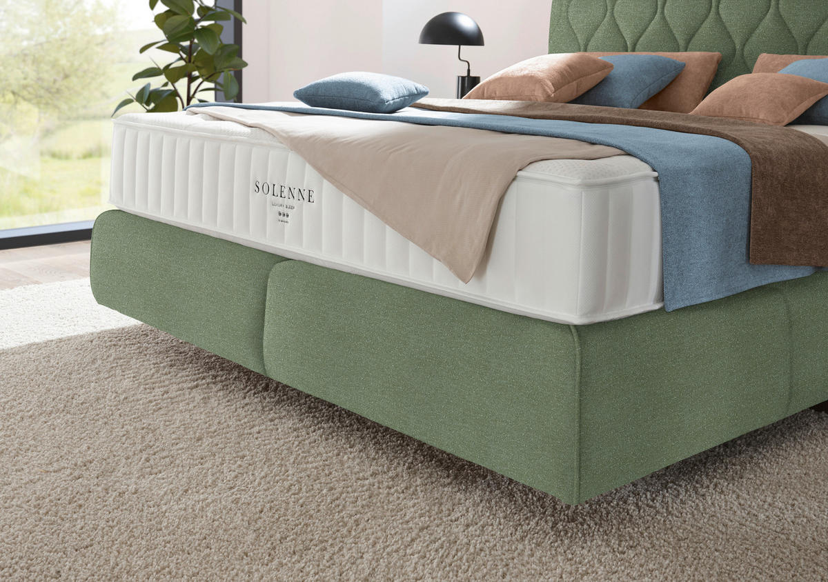 BOXSPRINGBETT 180/200 cm  in Mintgrün  - Schwarz/Mintgrün, Design, Kunststoff/Textil (180/200cm) - Johann Jakob