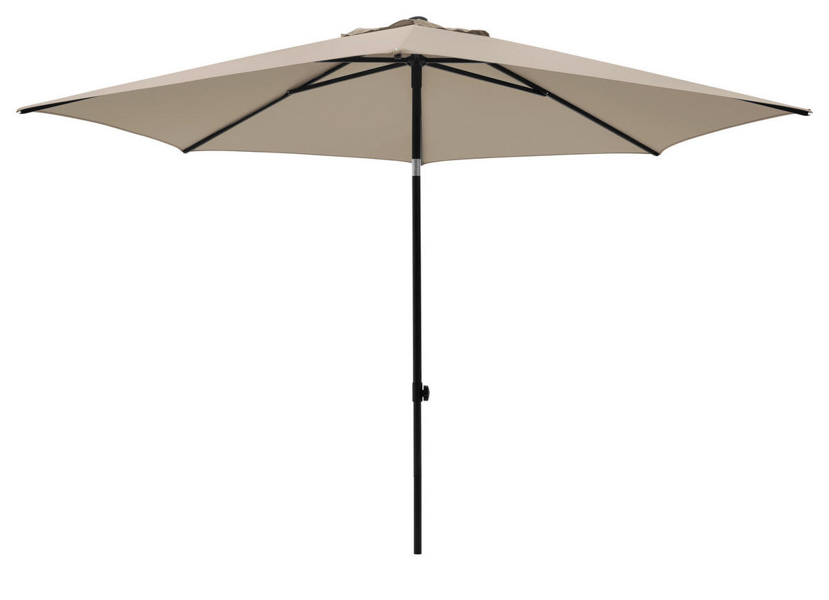 SONNENSCHIRM 250 cm Naturfarben  - Schwarz/Naturfarben, Basics, Kunststoff/Textil (250/250cm)