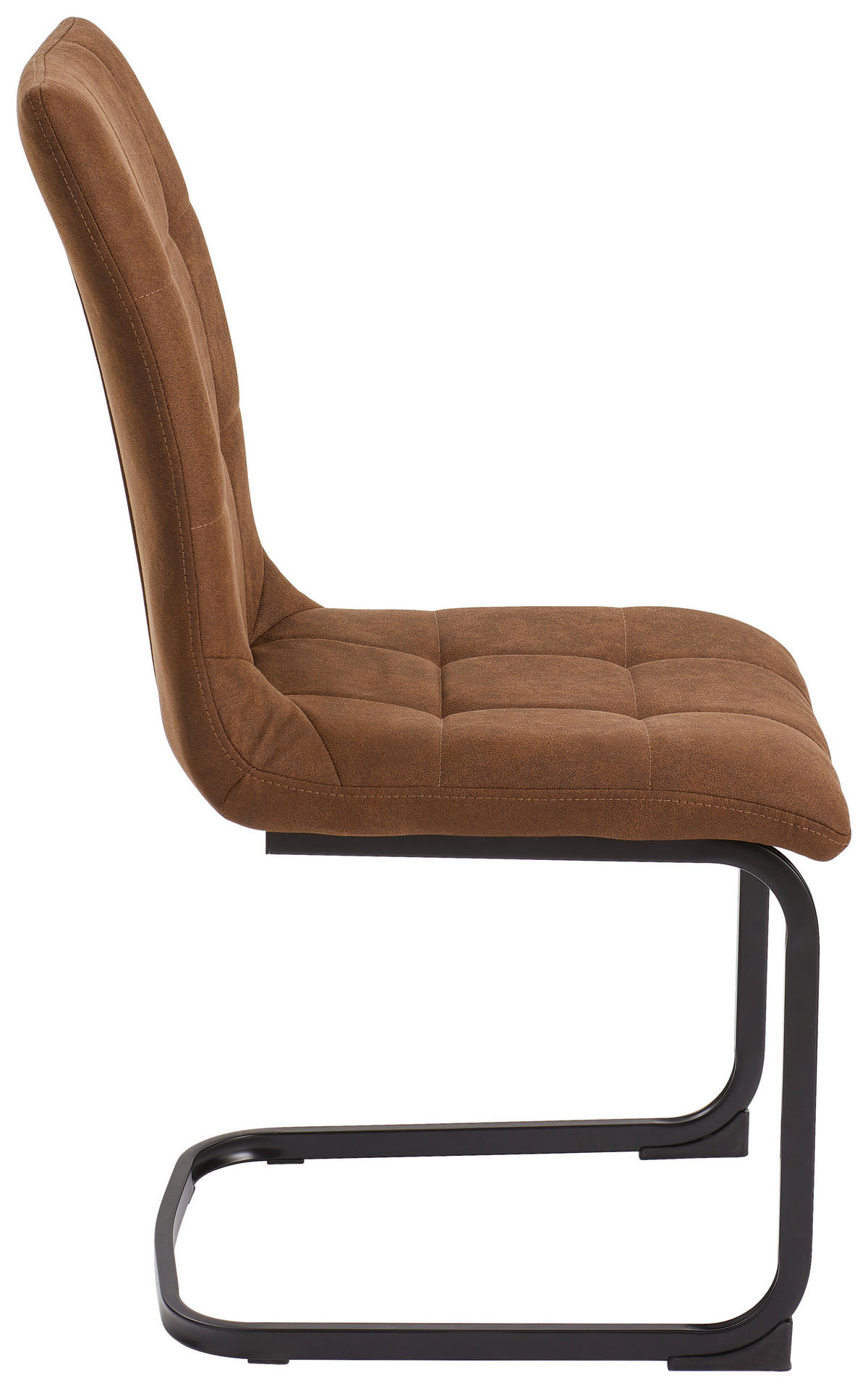 SCHWINGSTUHL  in Eisen Mikrofaser  - Schwarz/Braun, Basics, Textil/Metall (45/95/61cm) - MID.YOU
