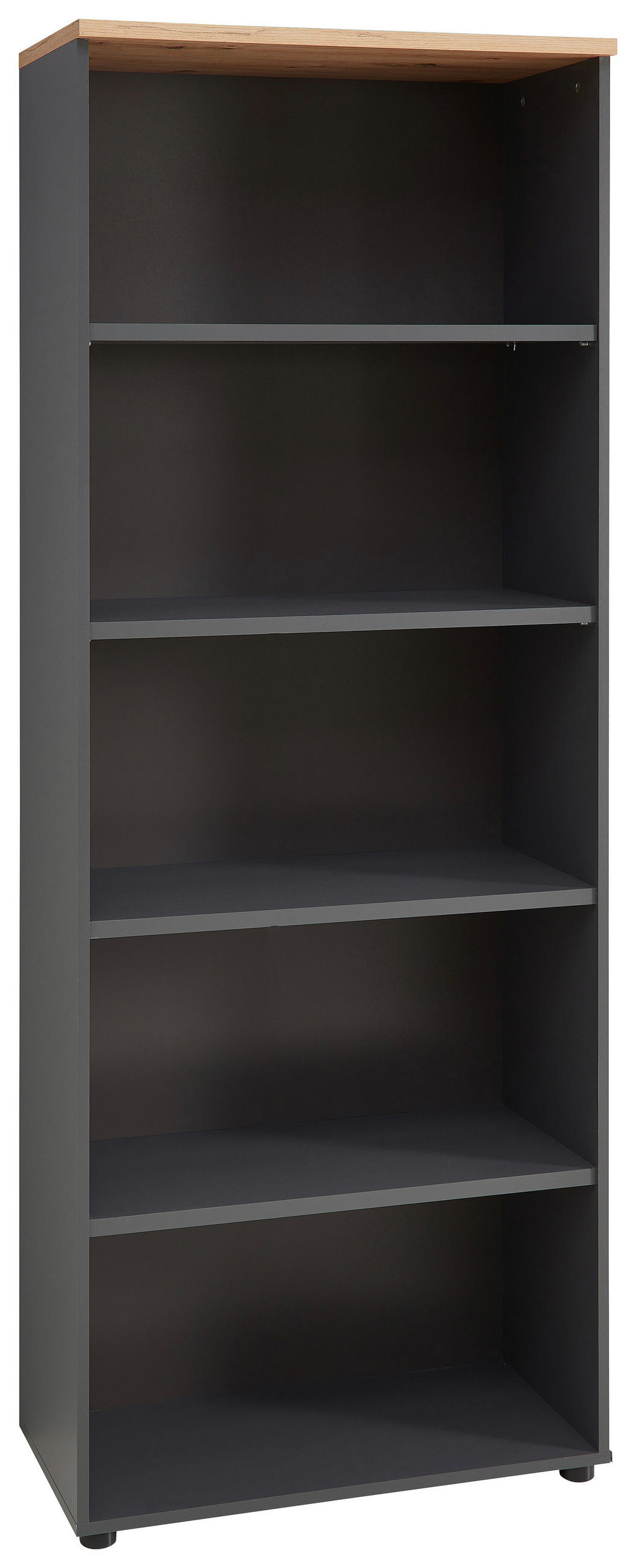 IRATTARTÓ POLC - grafitszürke/fekete, Modern, műanyag/faalapú anyag (75/197/38cm) - Voleo