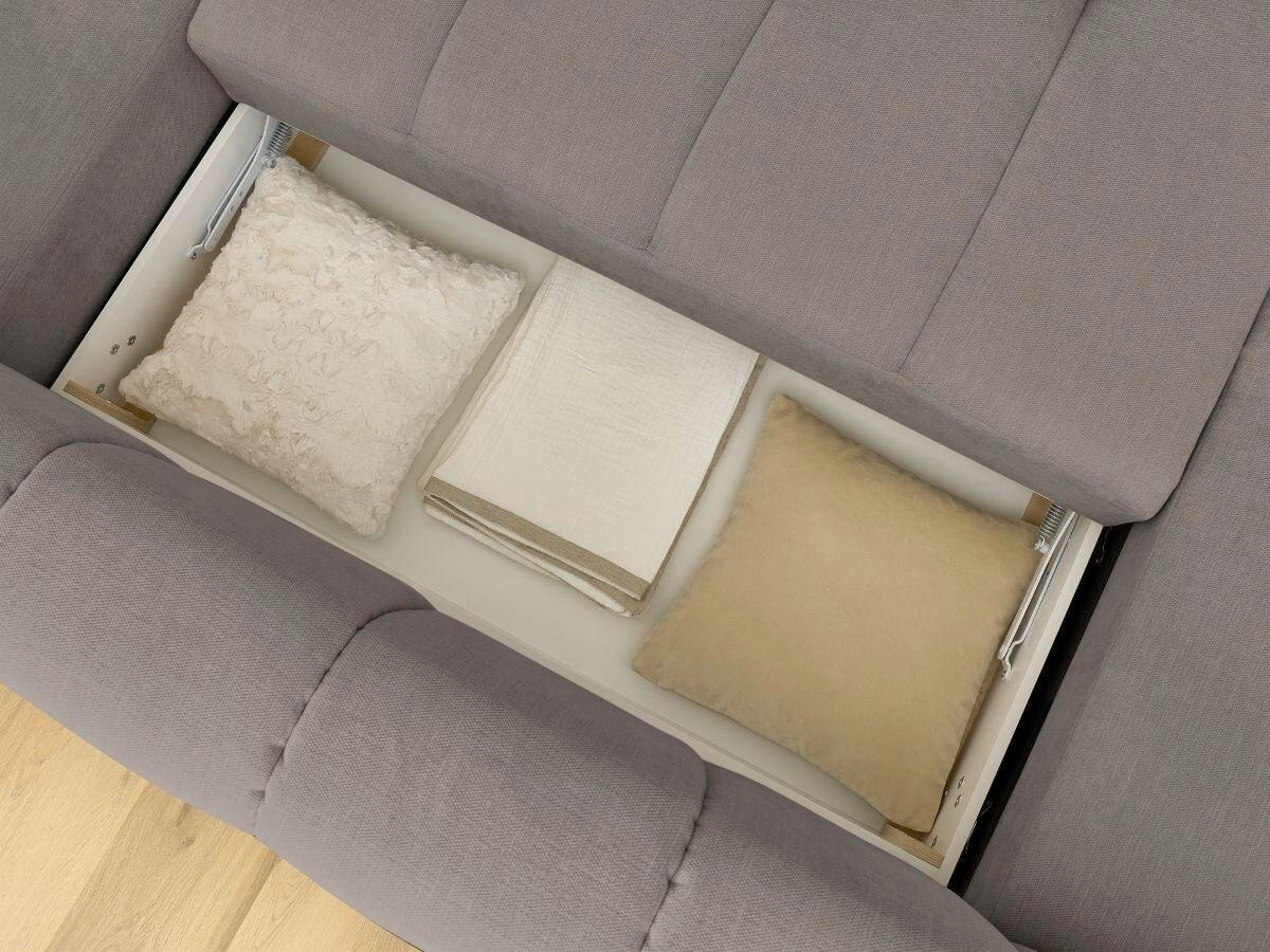 WOHNLANDSCHAFT  FUJI  Taupe Leinenoptik  - Taupe/Schwarz, MODERN, Kunststoff/Textil (160/377/204cm)