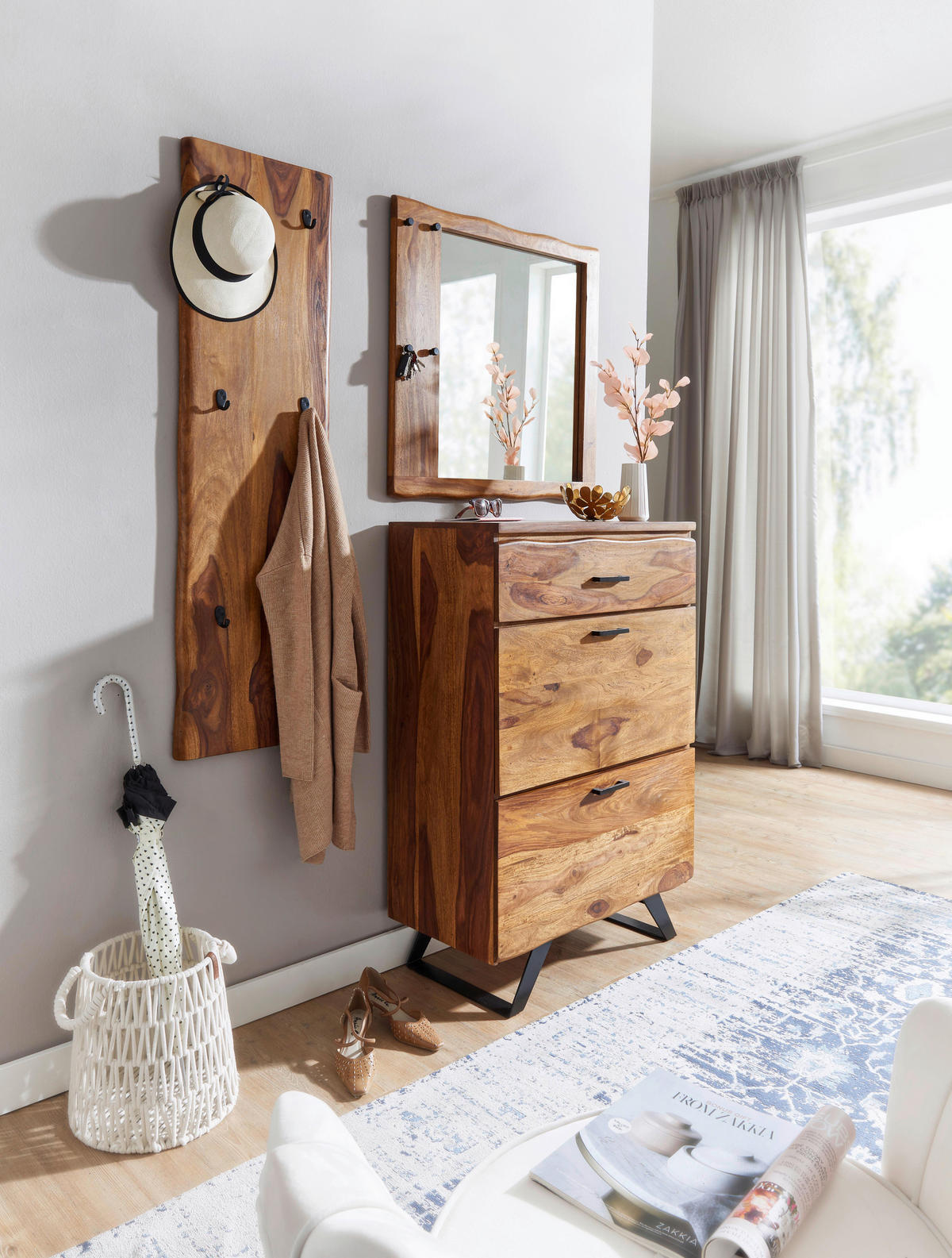 SIDEBOARD  in 80/120/41,5 cm  - Sheeshamfarben/Schwarz, Design, Holz/Metall (80/120/41,5cm) - MID.YOU