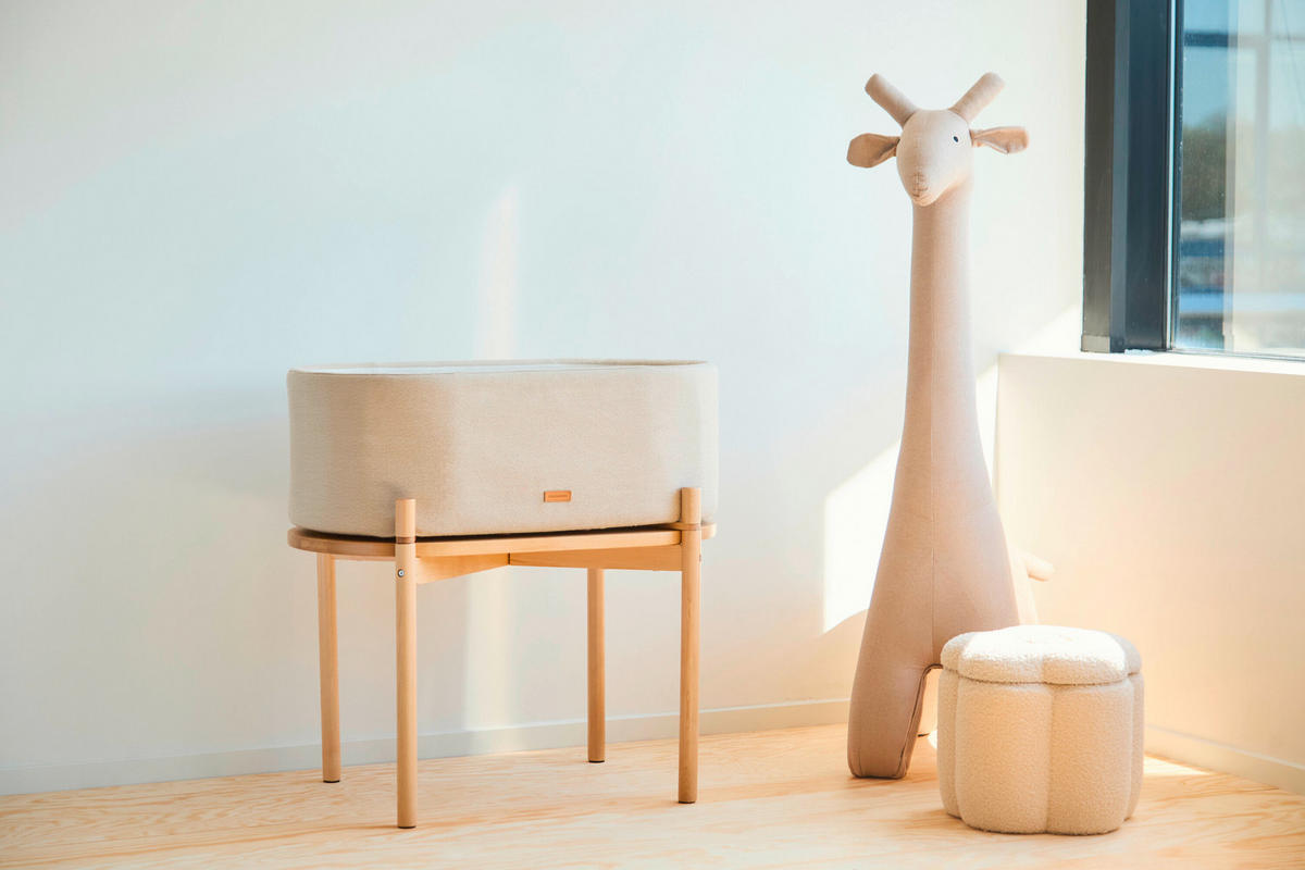 WIEGE Leinen   - Beige/Birkefarben, Basics, Holz/Kunststoff (81/79/49cm) - Childhome