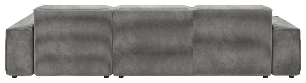 ECKSOFA in Cord Dunkelgrau  - Dunkelgrau/Schwarz, Design, Kunststoff/Textil (300/189cm) - Pure Home Lifestyle