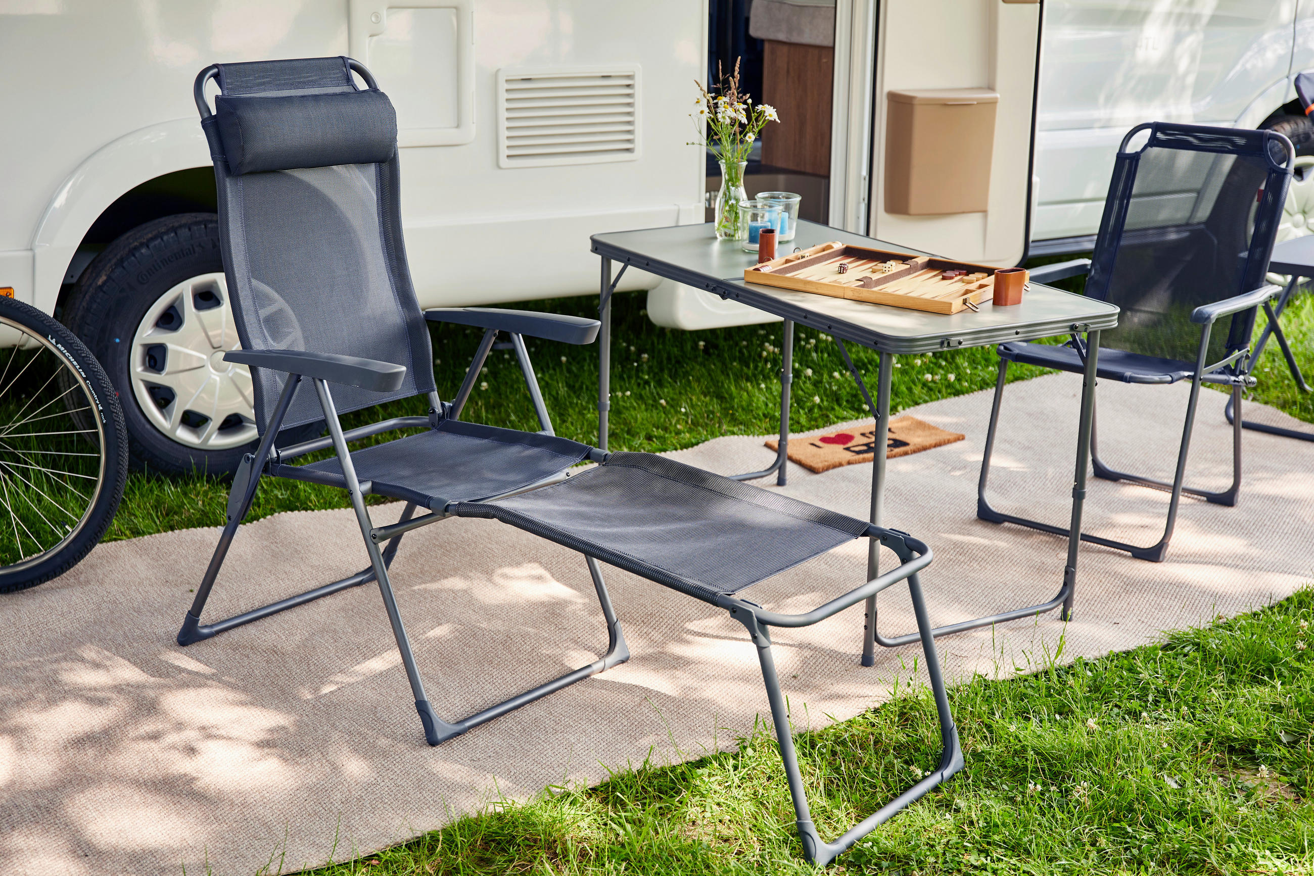 CAMPINGSESSEL - Anthrazit, KONVENTIONELL, Textil/Metall (58/95/70cm) - Siena Garden