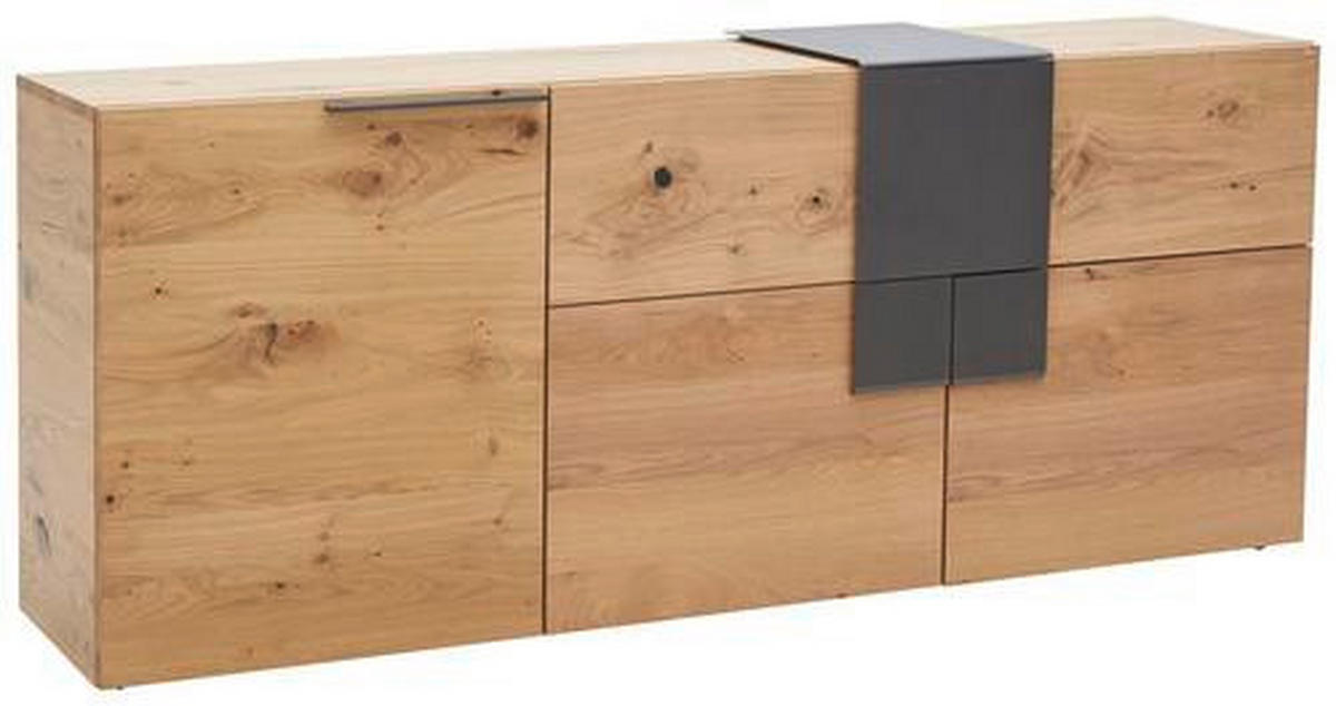 SIDEBOARD  in 192,2/82/48,2 cm  - Eichefarben/Anthrazit, Natur, Holz/Metall (192,2/82/48,2cm) - Voglauer