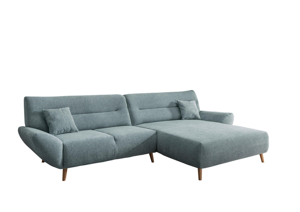 ECKSOFA in Chenille Mintgrün  - Wildeiche/Mintgrün, Modern, Holz/Textil (290/166cm) - MID.YOU