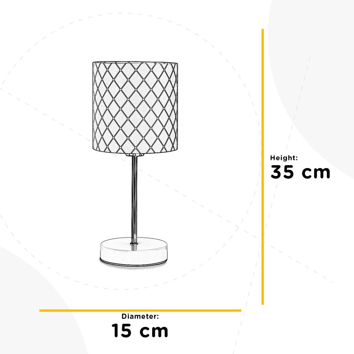 STOLNÁ LAMPA, E14, 15/35 cm  - modrá/biela, Konventionell, kov/textil (15/35cm)