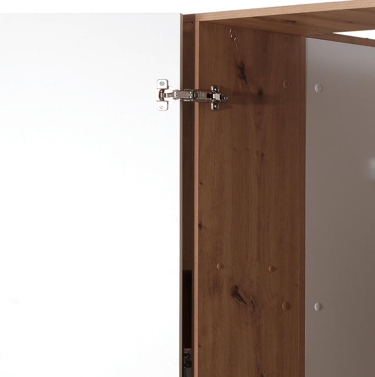 ECKSCHRANK 120/205/150 cm Weiß, Eiche Artisan  - Alufarben/Weiß, MODERN, Holzwerkstoff (120/205/150cm) - Ondega