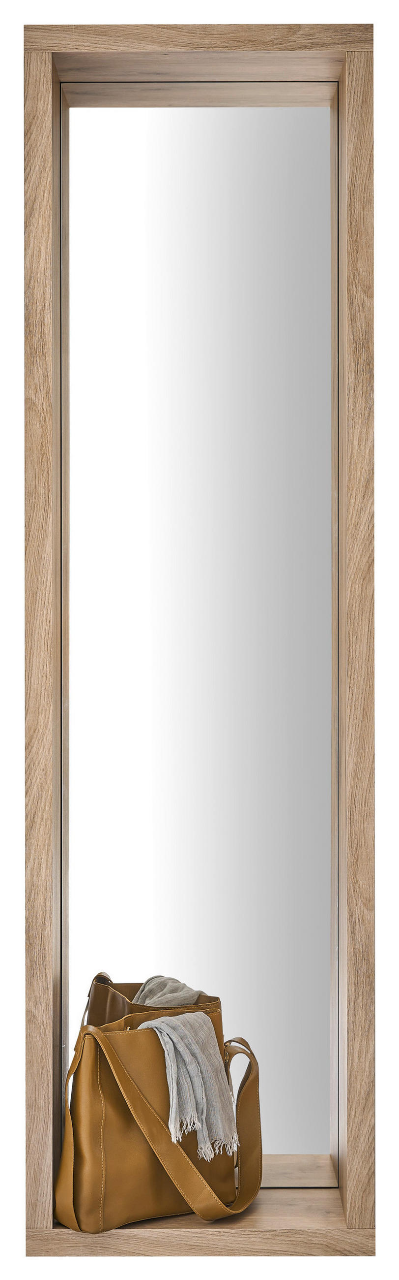 OGLEDALO ZIDNO  51/178/24 cm     - boje hrasta, Basics, staklo/drvni materijal (51/178/24cm) - Carryhome