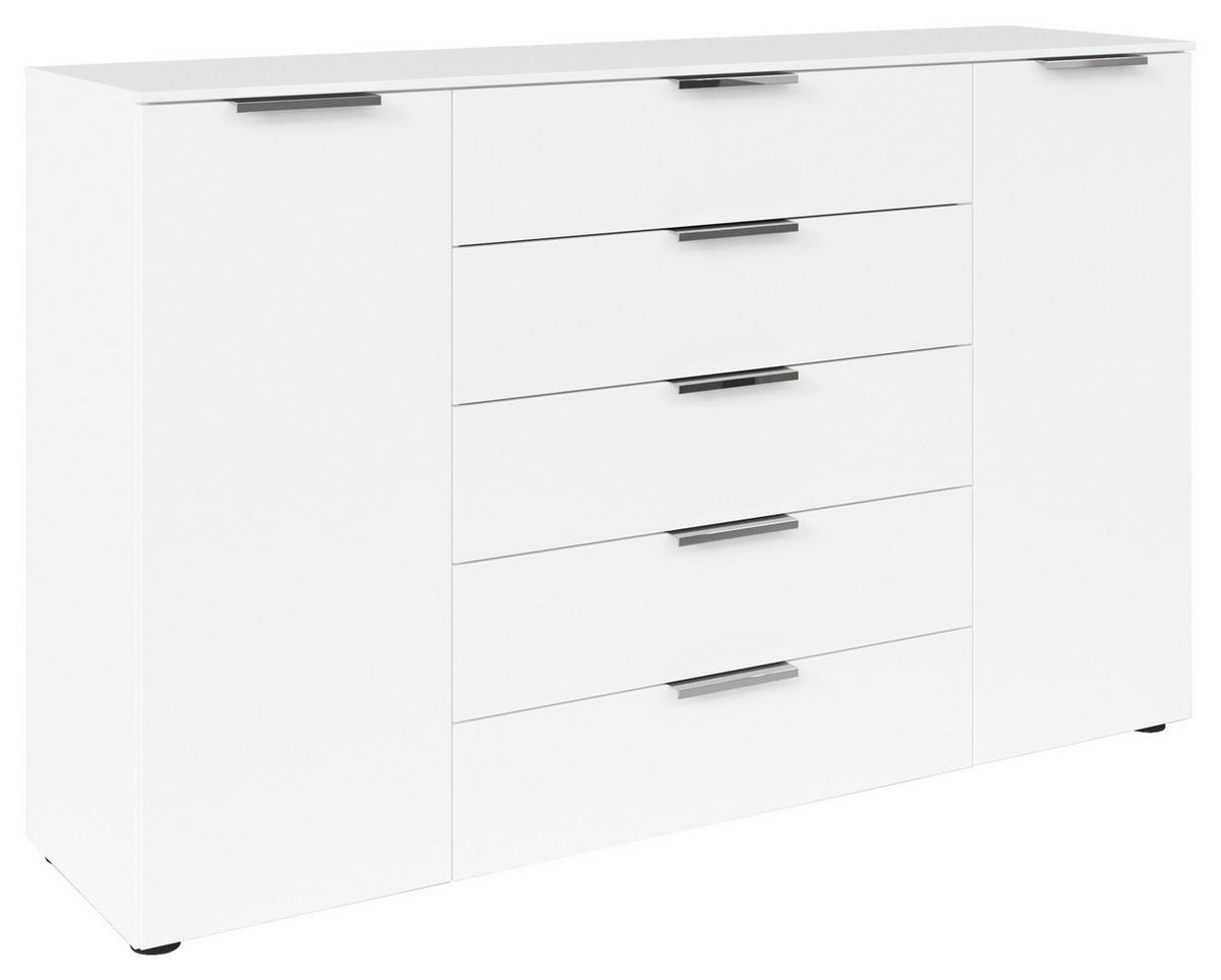 KOMMODE 160/100/42 cm Weiss, Chromfarben  - Chromfarben/Weiss, Modern, Holzwerkstoff/Kunststoff (160/100/42cm) - Rauch Möbel