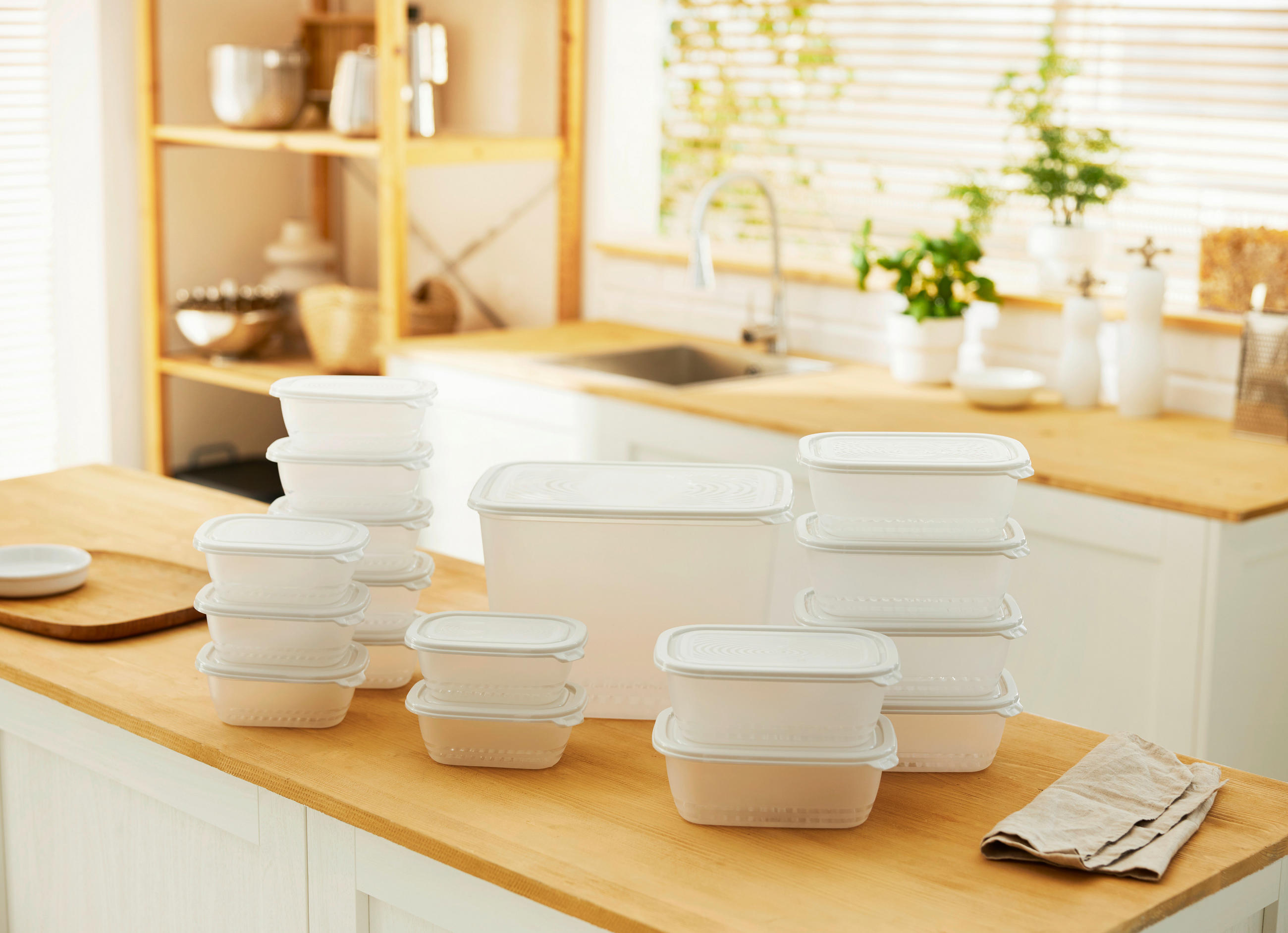 FRISCHHALTEDOSENSET SUNSHINE 17-teilig  - Transparent/Weiß, Basics, Kunststoff (16,5/16,5/22,8cm) - Rotho