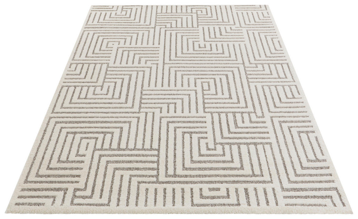 HOCHFLORTEPPICH 80/150 cm New York Creme, Grau  - Creme/Grau, Basics, Kunststoff/Textil (80/150cm)