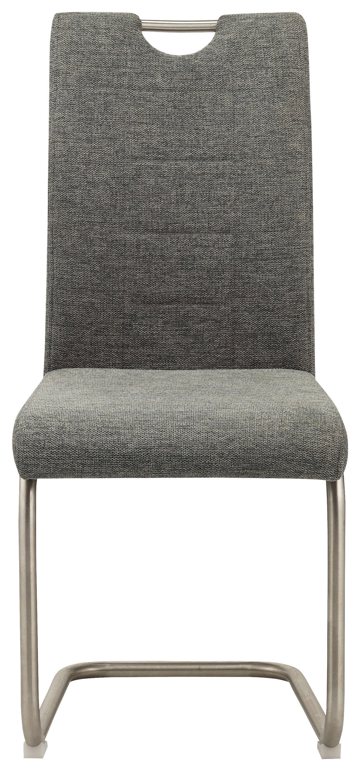 NIHAJNI STOL, kovina, tekstil siva, barve nerjavečega jekla - barve nerjavečega jekla/siva, Design, kovina/tekstil (44/98,5/57,5cm) - Xora