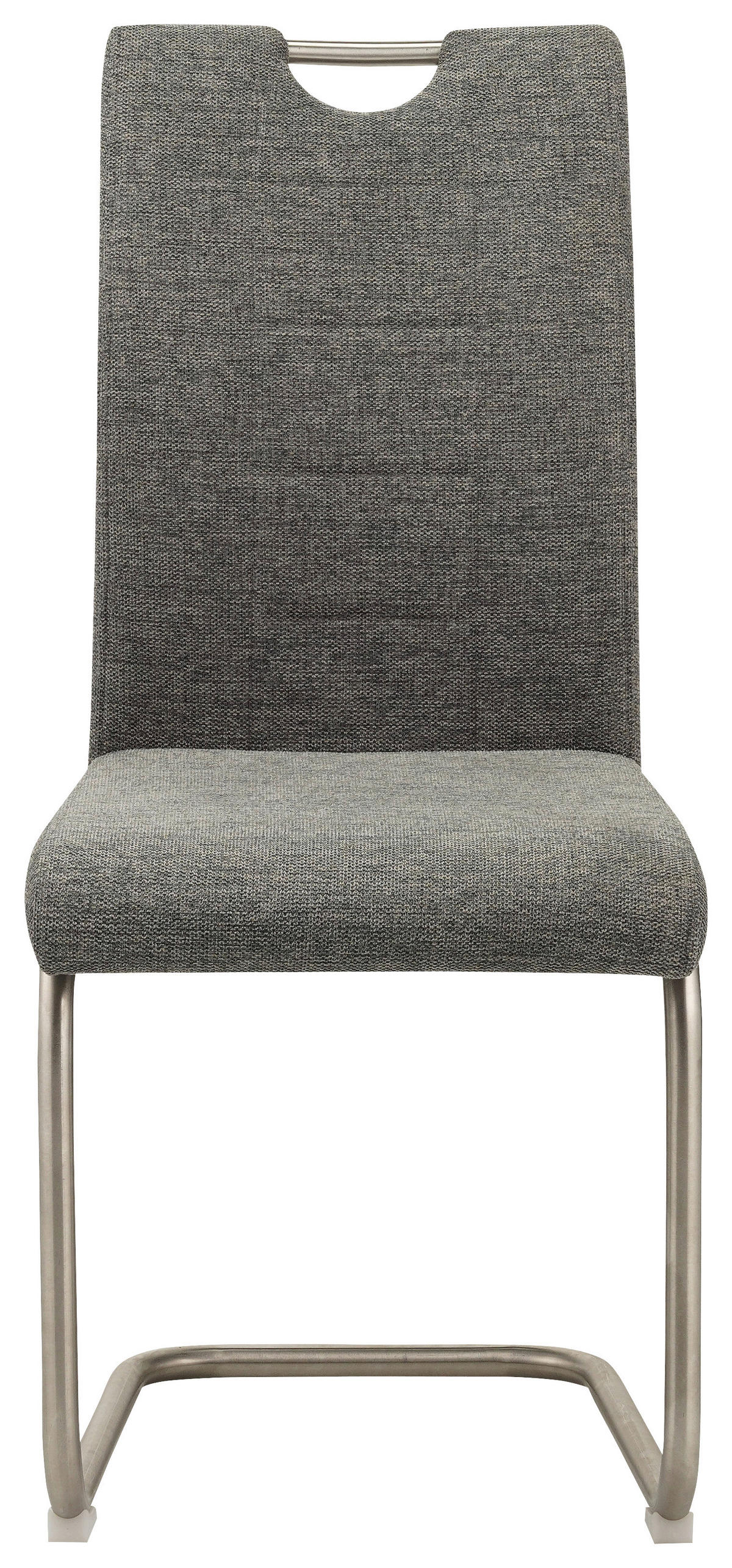 NIHAJNI STOL, kovina, tekstil siva, barve nerjavečega jekla  - barve nerjavečega jekla/siva, Design, kovina/tekstil (44/98,5/57,5cm) - Xora