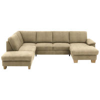WOHNLANDSCHAFT in Velours Cappuccino  - Eichefarben/Cappuccino, Konventionell, Holz/Textil (235/316/167cm) - Beldomo System