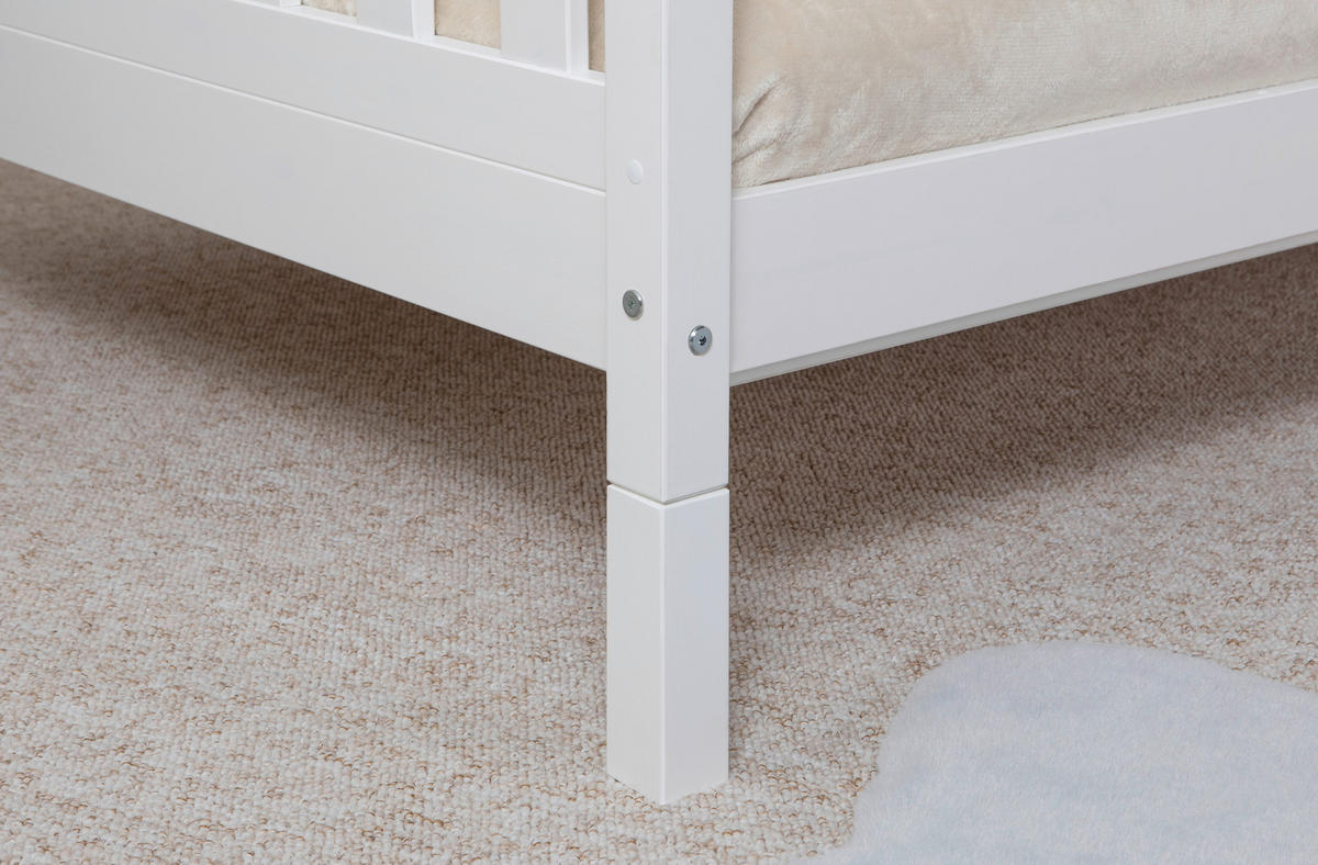 AUSZIEHBETT 140/200 cm Weiss  - Weiss/Naturfarben, Modern, Holz (140/200cm) - MID.YOU