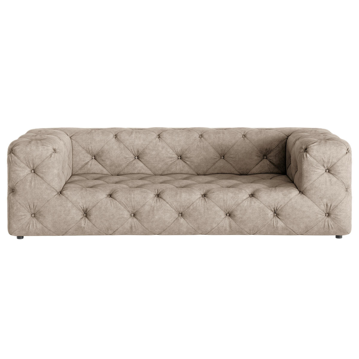 3-SITZER-SOFA Mikrofaser Cappuccino  - Schwarz/Cappuccino, Design, Kunststoff/Textil (230/71/100cm) - P & B
