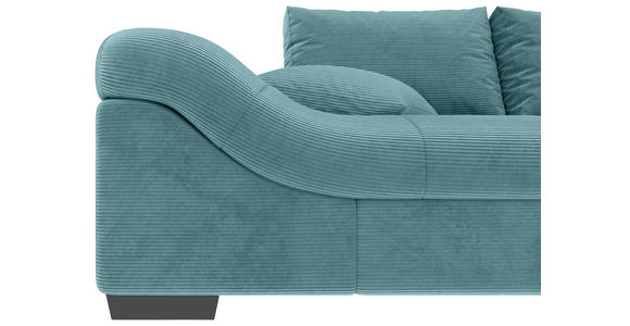 ECKSOFA Türkis Cord - Türkis/Schwarz, KONVENTIONELL, Holz/Textil (298/202cm) - Carryhome