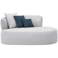 RÉCAMIERE  in Plüsch Hellgrau, Dunkelblau  - Hellgrau/Schwarz, MODERN, Kunststoff/Textil (166/86/105cm) - Hom`in