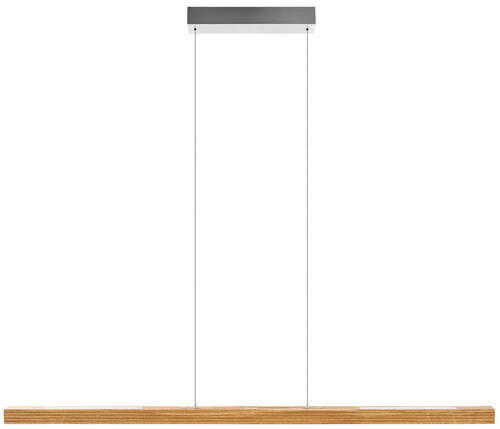 LED-HÄNGELEUCHTE Hermann 130/4/70-160 cm   - Silberfarben/Braun, Natur, Holz/Metall (130/4/70-160cm) - Herzblut