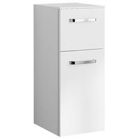 ALSÓSZEKRÉNY 30/73,2/33 cm  - krómszínű/magasfényű fehér, Konventionell, faalapú anyag/Üveg (30/73,2/33cm) - Sadena