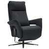 RELAXSESSEL in Leder Anthrazit  - Anthrazit/Schwarz, Design, Leder/Metall (83/116/87cm) - Valdera