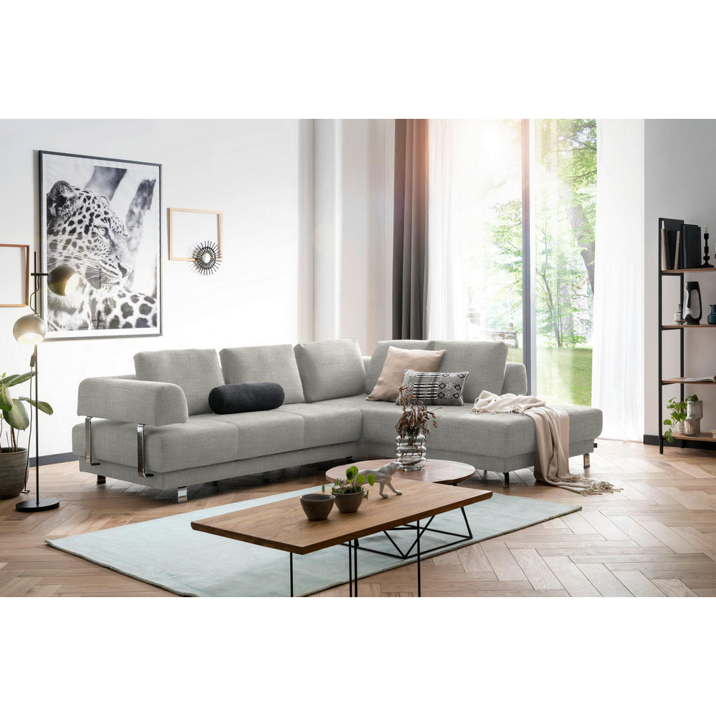 Thumbnail - Xxxl Ecksofa, Beige, Textil, Uni, 5-Sitzer, Füllung: Polyurethan (Pur), Ottomane rechts, L-Form, 277x235 cm, Goldenes M,...