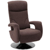 RELAXAČNÉ KRESLO, textil, hnedá - hnedá/chrómová, Design, kov/textil (71/110/83cm) - Dieter Knoll