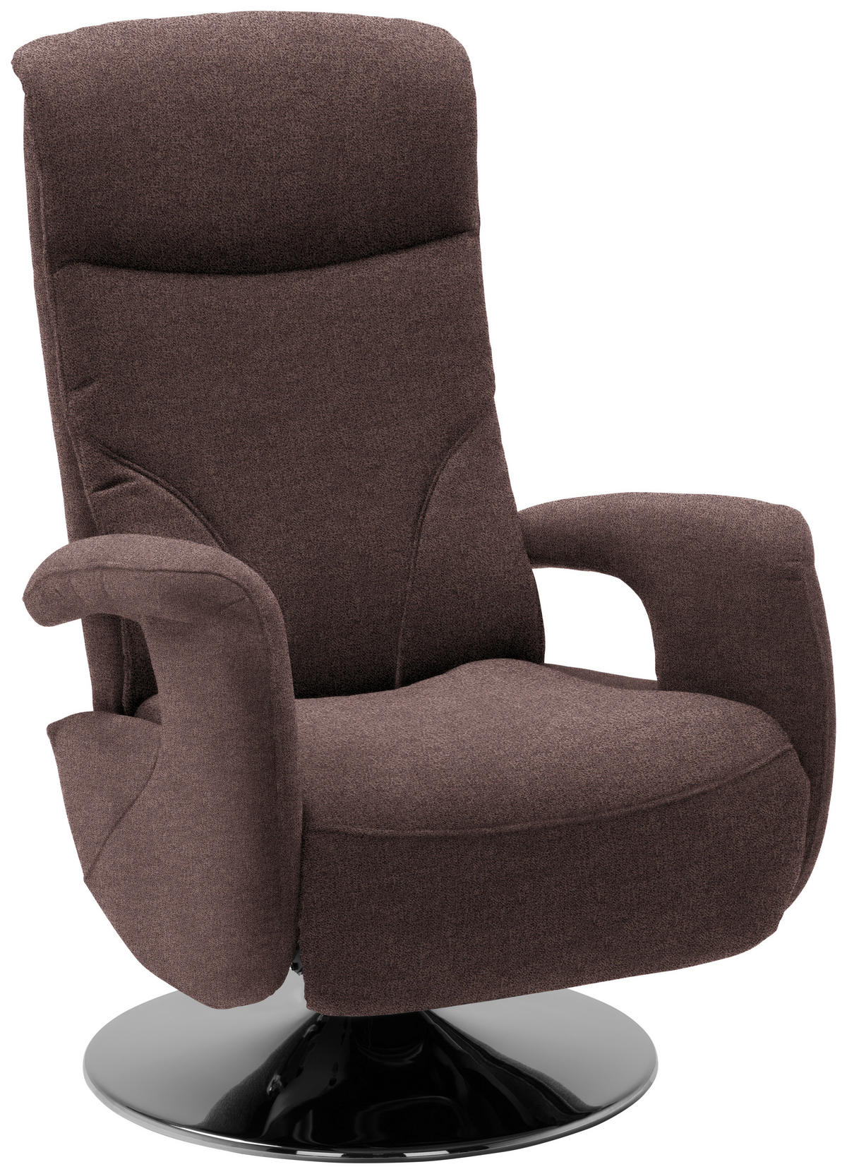 RELAXAČNÉ KRESLO, textil, hnedá - hnedá/chrómová, Design, kov/textil (71/110/83cm) - Dieter Knoll