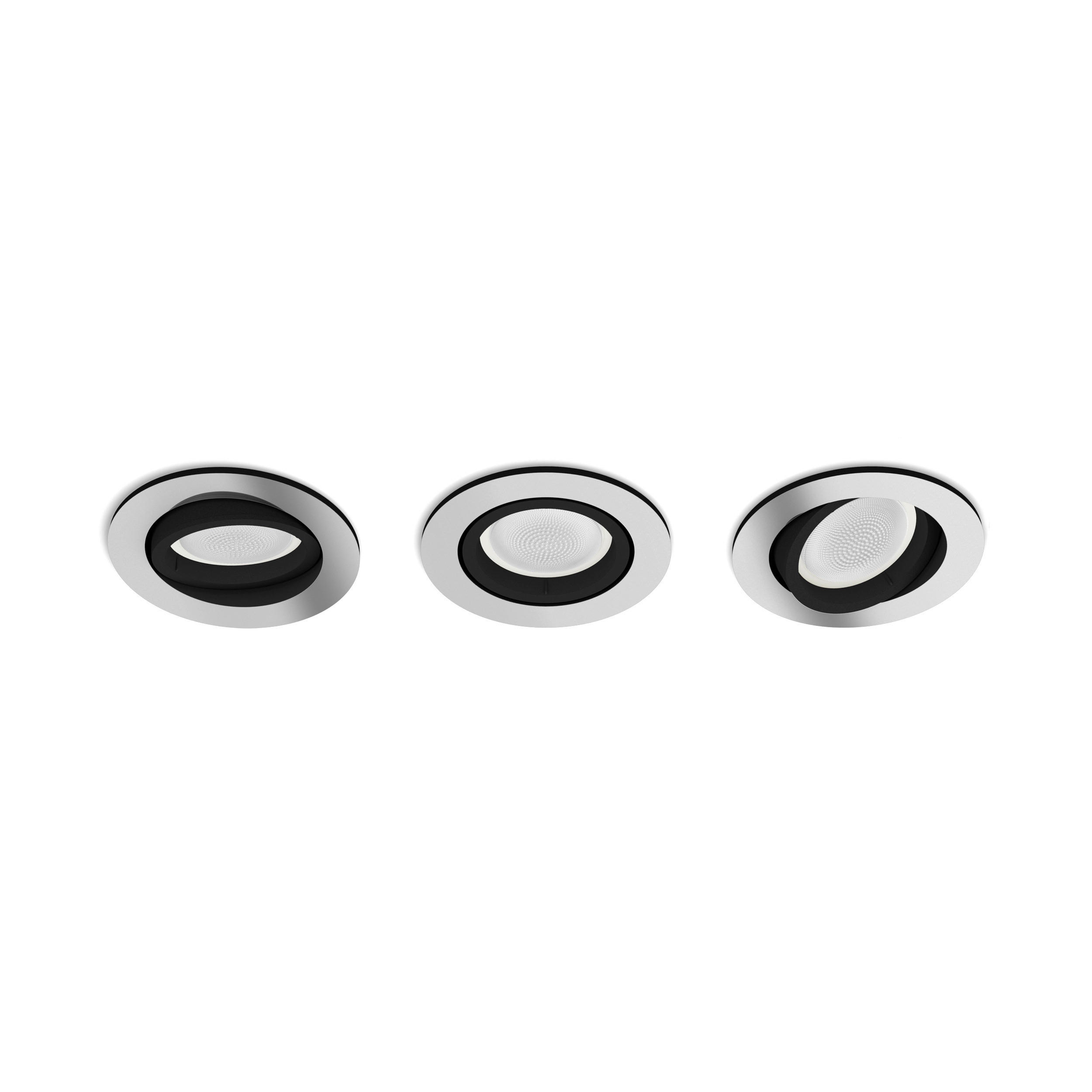 LED-STRAHLER Centura 3er Set 9/8 cm   - Alufarben, Basics, Kunststoff (9/8cm) - Philips HUE