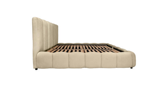 POLSTERBETT Lattenrost, Bettkasten Ecru 160/200 cm  - Ecru/Schwarz, KONVENTIONELL, Holz/Kunststoff (160/200cm) - Carryhome