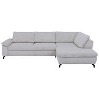 ECKSOFA Grau Cord, Velours  - Schwarz/Grau, Design, Textil/Metall (291/197cm) - Beldomo Style