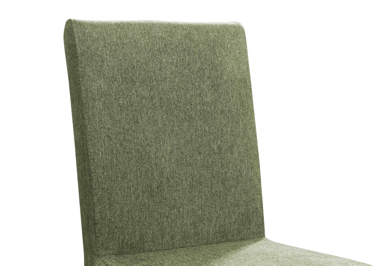 STUHL Webstoff Grün, Eichefarben Eiche vollmassiv  - Eichefarben/Grün, KONVENTIONELL, Holz/Textil (47/94/59cm) - Linea Natura