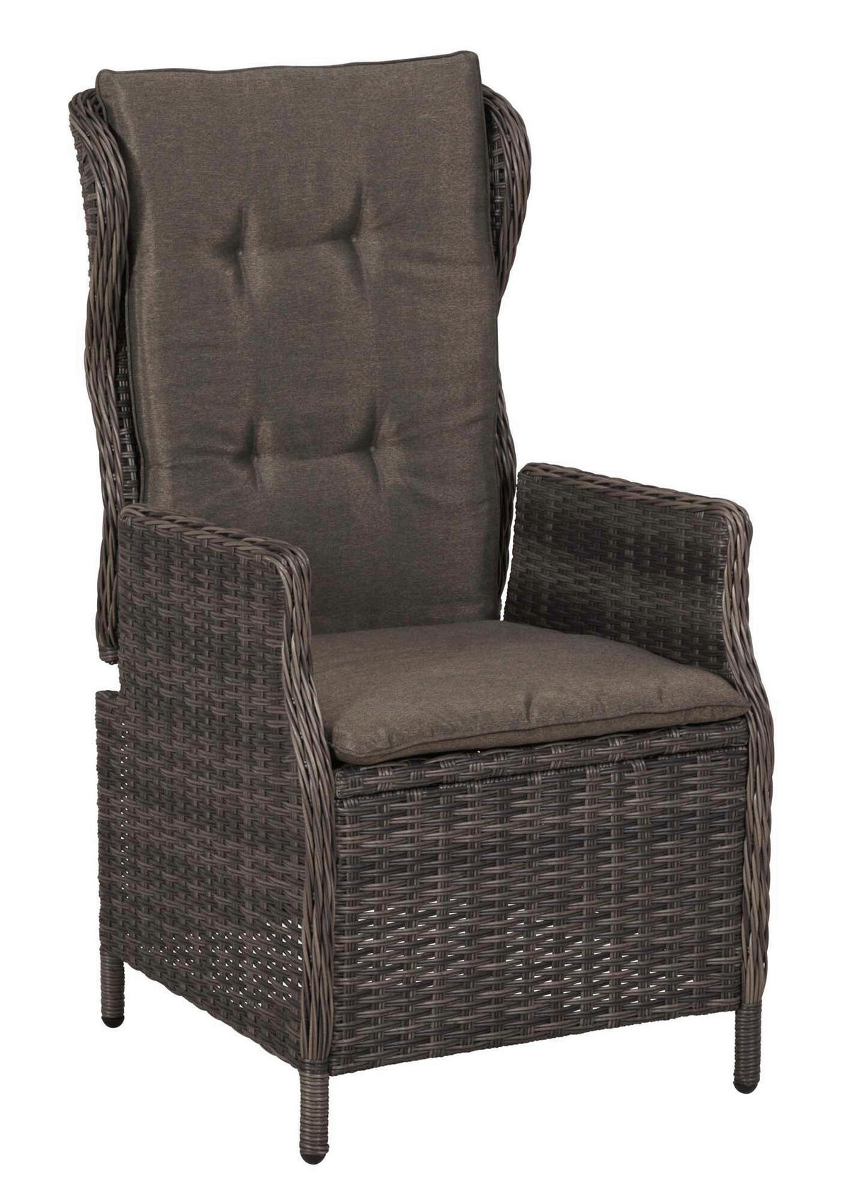 GARTENSESSEL-SET Stahl Grau  - Grau, KONVENTIONELL, Kunststoff/Textil (58/108/69,5cm) - Gardenson