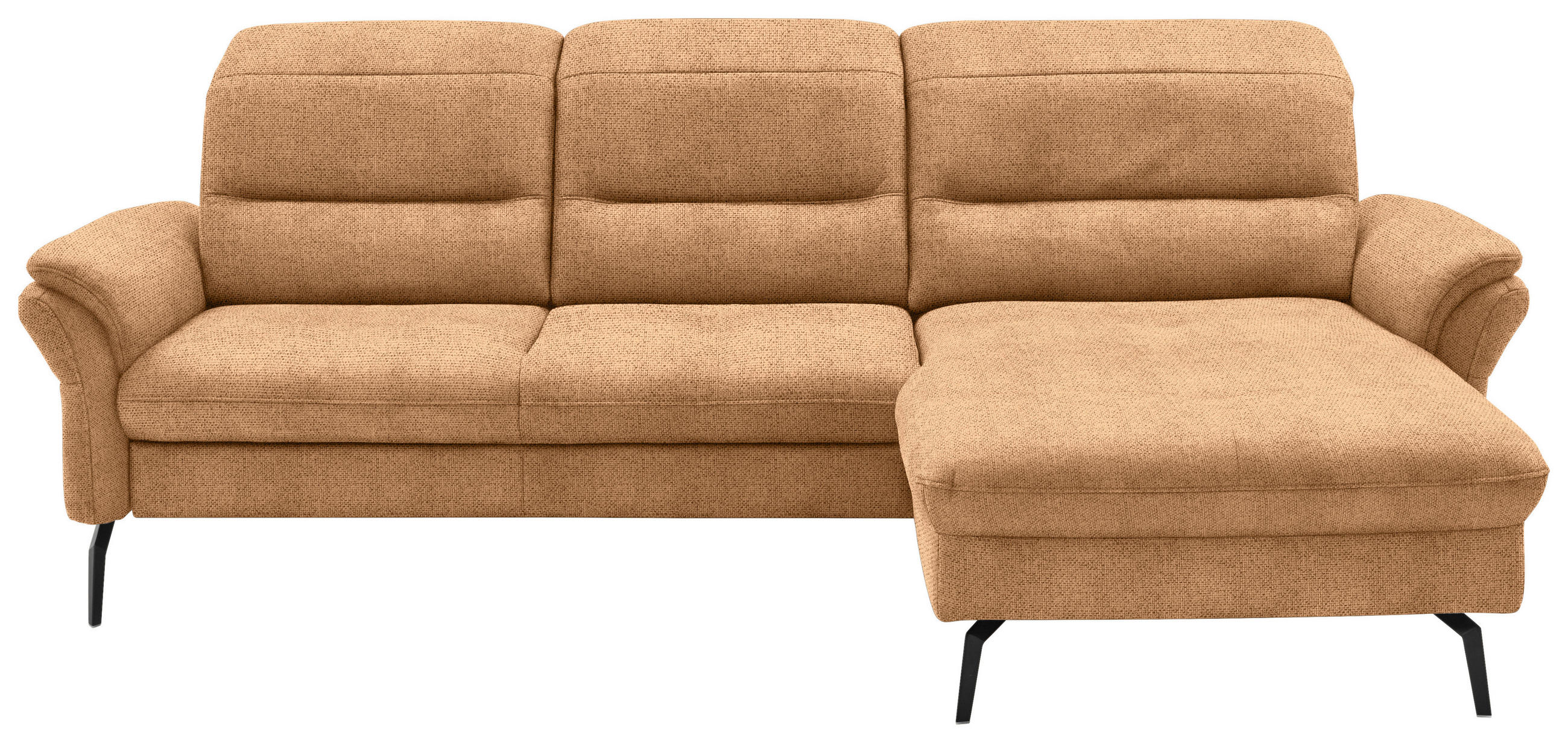 ECKSOFA in Flachgewebe Currygelb  260/181 cm  - Currygelb/Schwarz, KONVENTIONELL, Textil/Metall (260/181cm) - Beldomo Speed