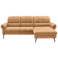 ECKSOFA in Flachgewebe Currygelb  260/181 cm  - Currygelb/Schwarz, KONVENTIONELL, Textil/Metall (260/181cm) - Beldomo Speed